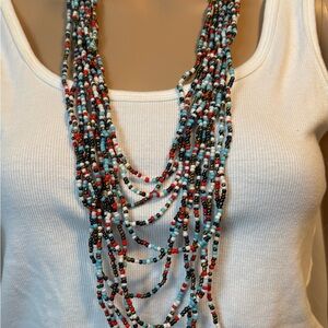 Multi color multi strand necklace